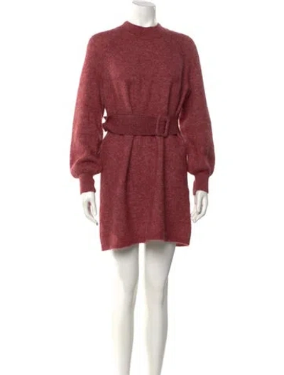Pre-owned Sézane Mock Neck Mini Dress In Pink