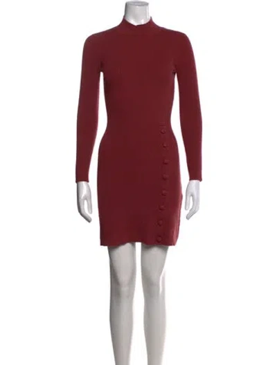 Pre-owned Sézane Mock Neck Mini Dress In Red