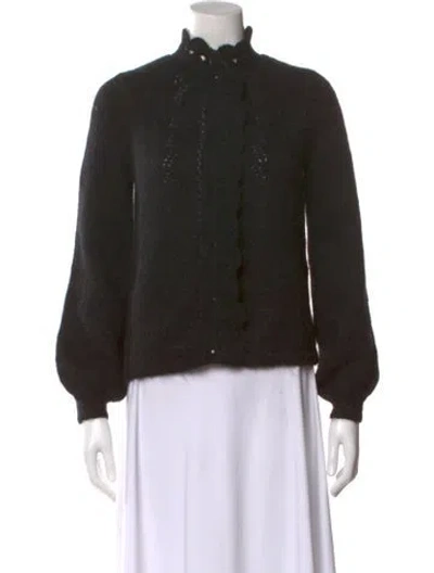 Pre-owned Sézane Mock Neck Sweater In Black