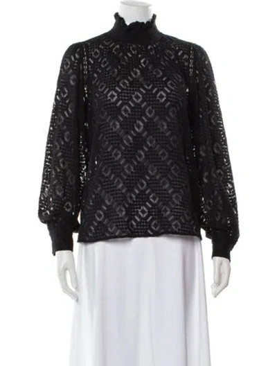 Pre-owned Sézane Mock Neck Sweater In Black