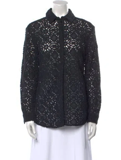 Pre-owned Sézane Mock Neck Sweater In Blue