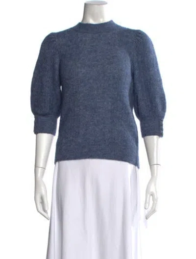 Pre-owned Sézane Mock Neck Sweater In Blue