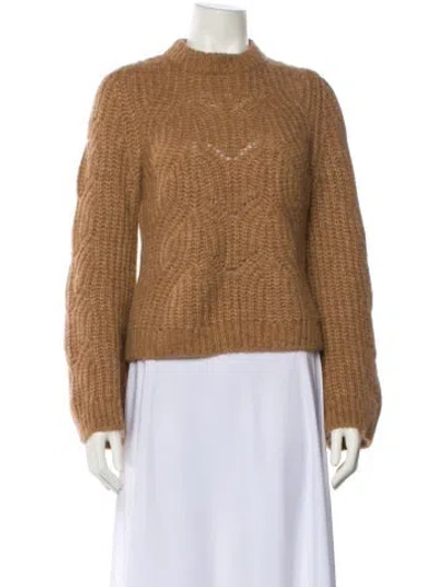 Pre-owned Sézane Mock Neck Sweater In Brown