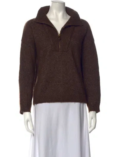 Pre-owned Sézane Mock Neck Sweater In Brown
