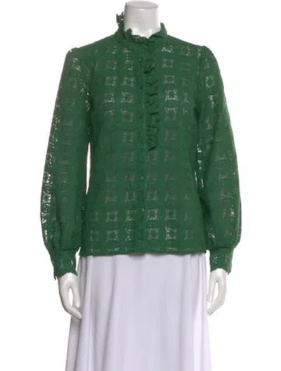 Pre-owned Sézane Mock Neck Sweater In Green