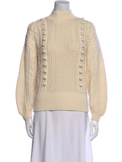 Pre-owned Sézane Mock Neck Sweater In Neutral