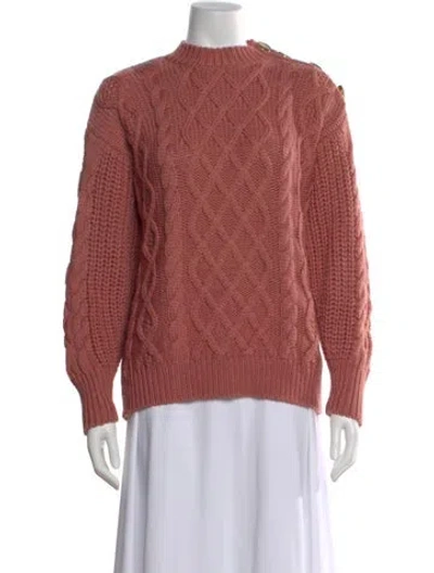 Pre-owned Sézane Mock Neck Sweater In Pink