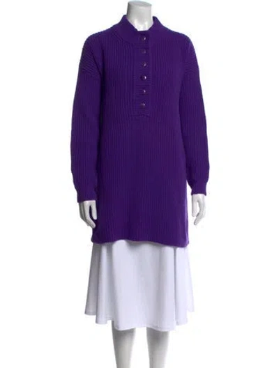 Pre-owned Sézane Mock Neck Sweater In Purple