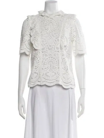 Pre-owned Sézane Mock Neck Sweater In White