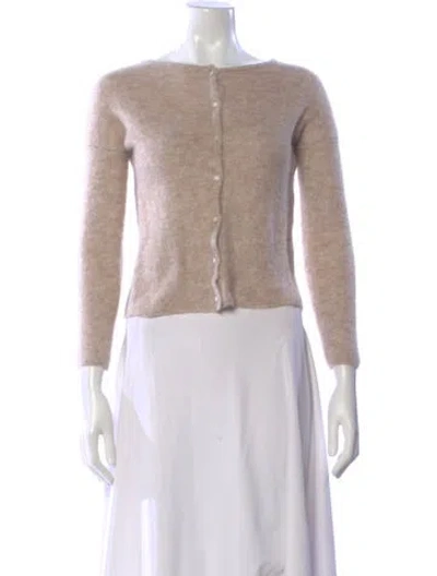 Pre-owned Sézane Mohair Bateau Neckline Sweater In Neutral