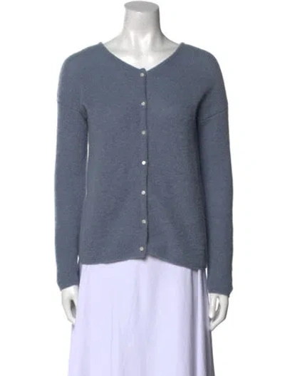 Pre-owned Sézane Mohair Crew Neck Sweater In Blue