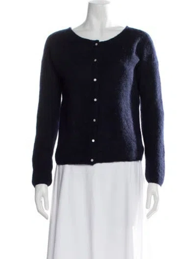 Pre-owned Sézane Mohair Crew Neck Sweater In Blue