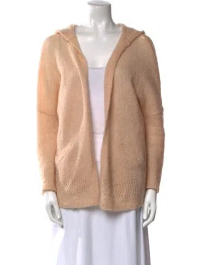 Pre-owned Sézane Mohair Open Front Sweater In Neutral