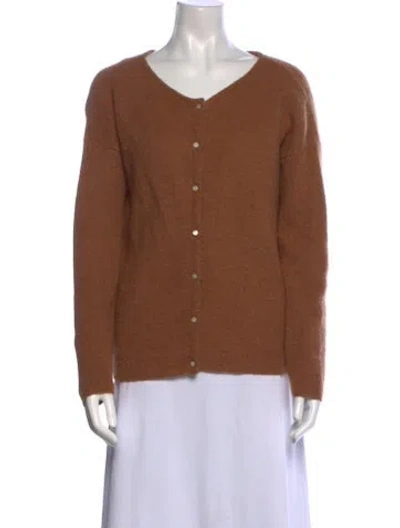 Pre-owned Sézane Mohair Scoop Neck Sweater In Brown