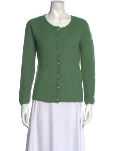 Pre-owned Sézane Mohair Scoop Neck Sweater In Green