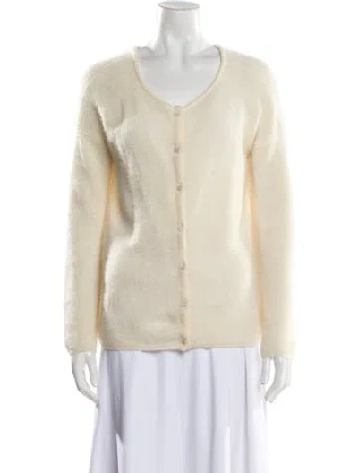 Pre-owned Sézane Mohair Scoop Neck Sweater In Neutral