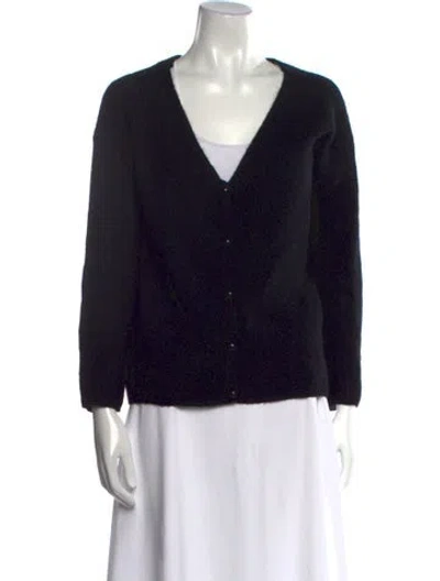 Pre-owned Sézane Mohair V-neck Sweater In Black
