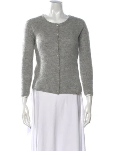 Pre-owned Sézane Mohair V-neck Sweater In Grey