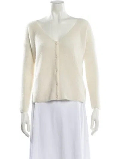 Pre-owned Sézane Mohair V-neck Sweater In Neutral