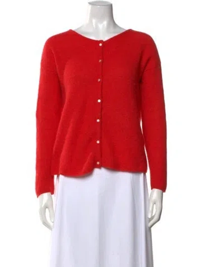 Pre-owned Sézane Mohair V-neck Sweater In Red