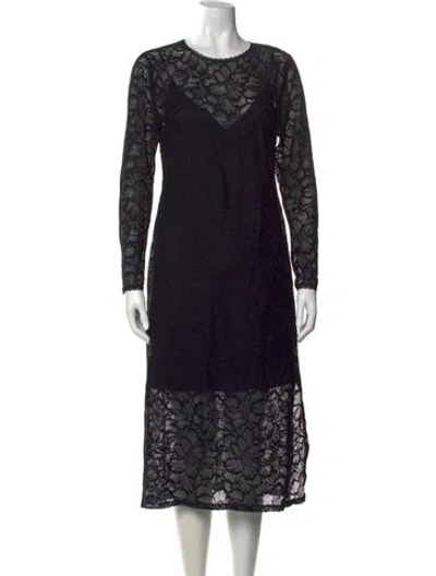 Pre-owned Sézane Nylon Midi Length Dress In Black