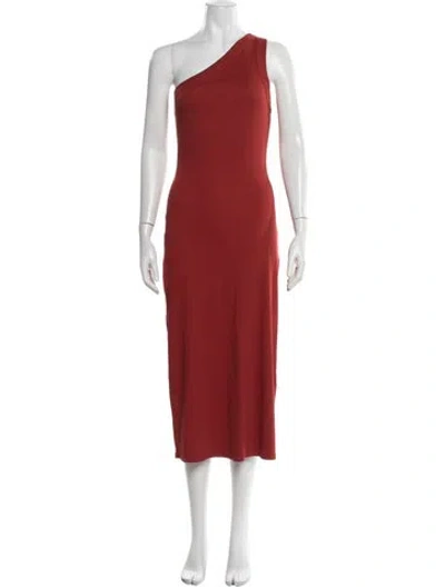 Pre-owned Sézane One-shoulder Midi Length Dress In Red