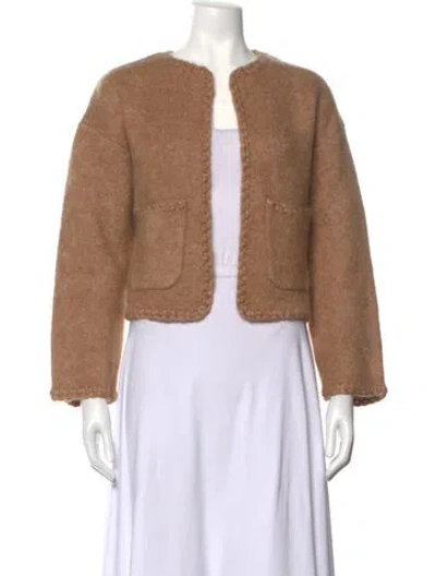 Pre-owned Sézane Open Front Sweater In Brown