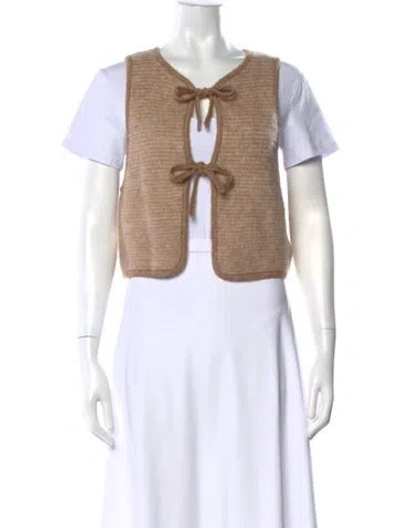 Pre-owned Sézane Open Front Sweater In Neutral