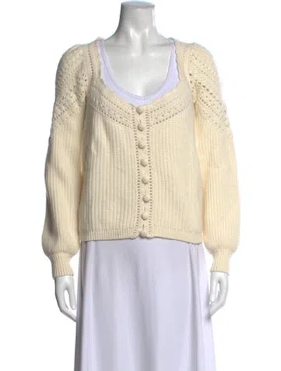 Pre-owned Sézane Open Front Sweater In Neutrals