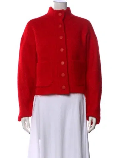 Pre-owned Sézane Open Front Sweater In Red