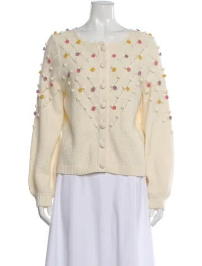 Pre-owned Sézane Open Front Sweater W/ Tags In White