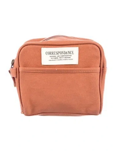 Pre-owned Sézane Orange Canvas Cosmetic Bag W/tags
