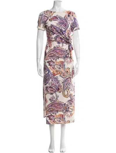 Pre-owned Sézane Paisley Print Long Dress In Multi