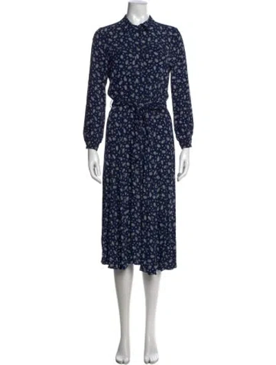 Pre-owned Sézane Paisley Print Midi Length Dress In Blue