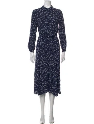 Pre-owned Sézane Paisley Print Midi Length Dress In Blue