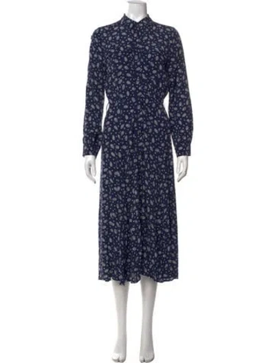 Pre-owned Sézane Paisley Print Midi Length Dress In Blue