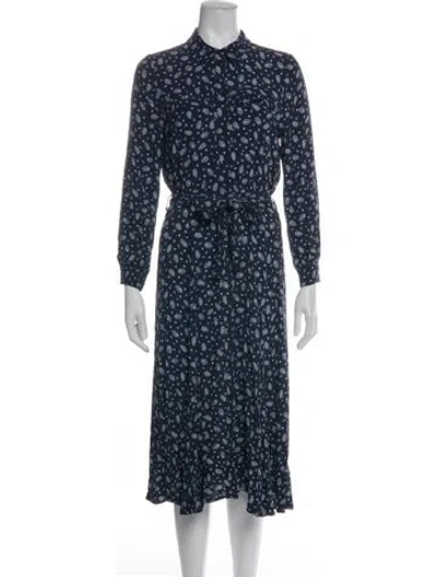 Pre-owned Sézane Paisley Print Midi Length Dress In Blue