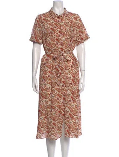 Pre-owned Sézane Paisley Print Midi Length Dress In Neutral