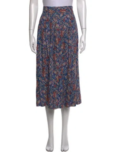 Pre-owned Sézane Paisley Print Midi Length Skirt In Blue