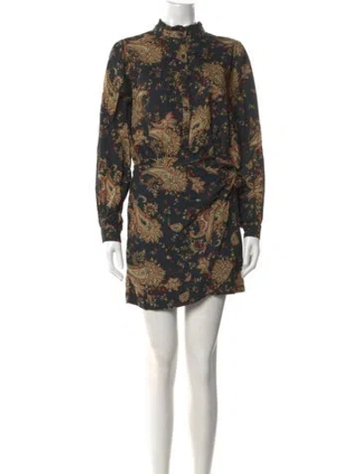 Pre-owned Sézane Paisley Print Mini Dress In Black