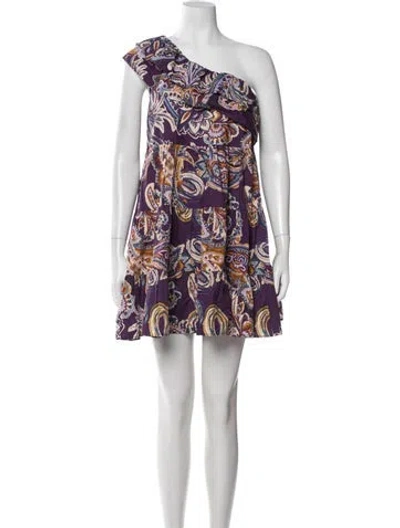 Pre-owned Sézane Paisley Print Mini Dress In Blue