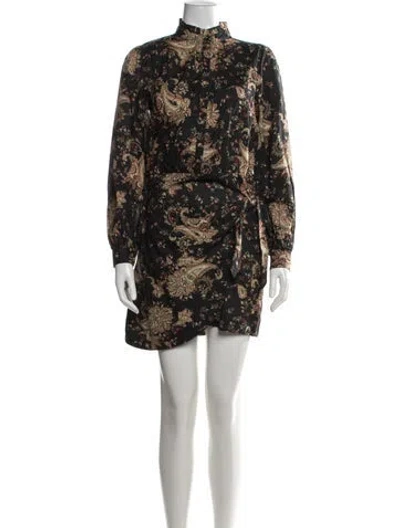 Pre-owned Sézane Paisley Print Mini Dress W/ Tags In Black