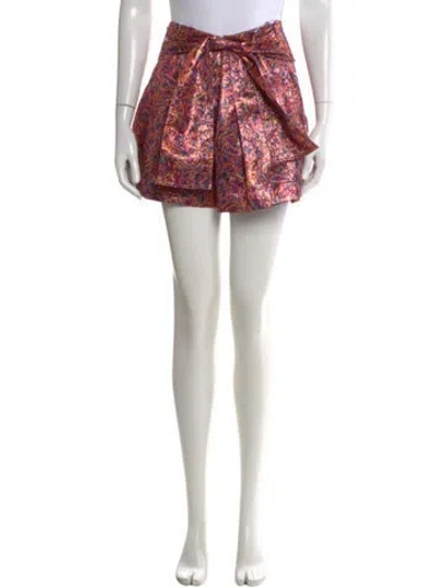Pre-owned Sézane Paisley Print Mini Shorts In Pink