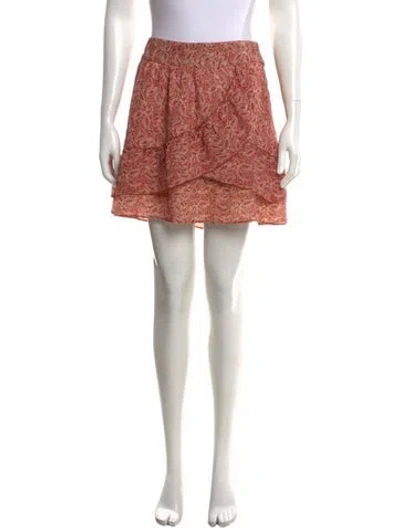 Pre-owned Sézane Paisley Print Mini Skirt W/ Tags In Red