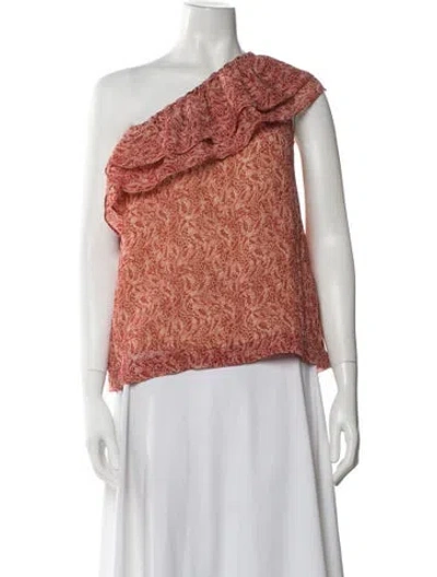 Pre-owned Sézane Paisley Print One-shoulder Blouse In Red