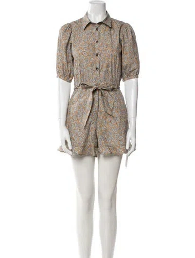 Pre-owned Sézane Paisley Print Romper In Neutral