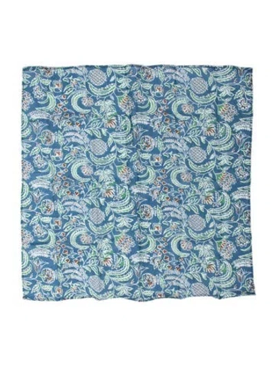 Pre-owned Sézane Paisley Print Scarf In Blue