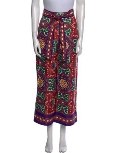 Pre-owned Sézane Paisley Print Wide Leg Pants In Multi