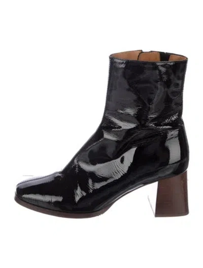 Pre-owned Sézane Patent Leather Boots In Black