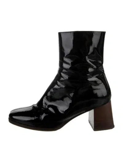 Pre-owned Sézane Patent Leather Boots In Black